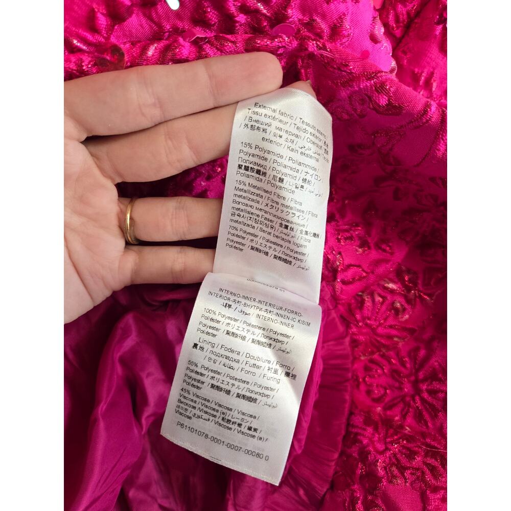 Valentino Dress Jacquard Hot Pink Lurex Sequin 2022 Pink PP Collection 36 0 - Picture 13 of 16